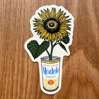 Sunflower Beer Can 4 Inch Matte Vinyl Sticker
