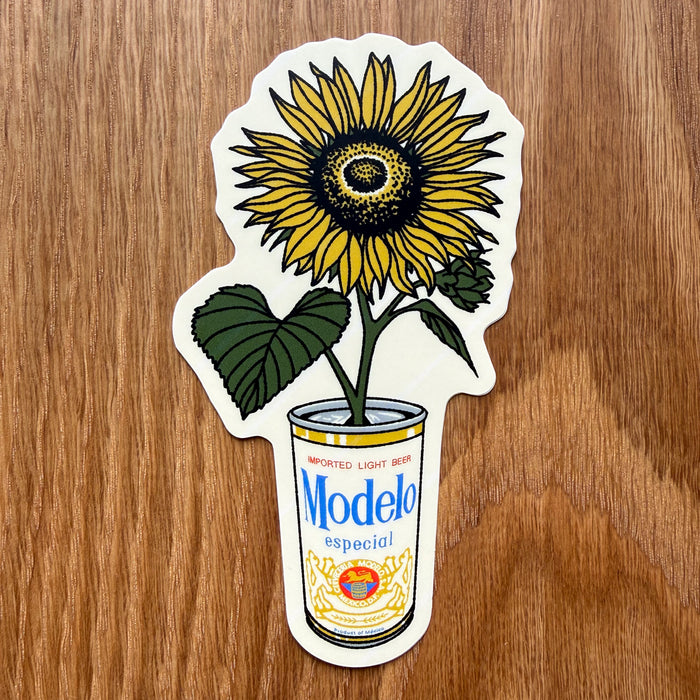 Sunflower Beer Can 4 Inch Matte Vinyl Sticker
