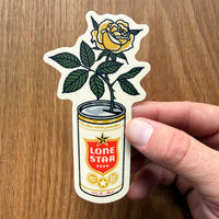 Yellow Rose Beer Can 4 Inch Matte Vinyl Sticker