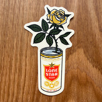Yellow Rose Beer Can 4 Inch Matte Vinyl Sticker