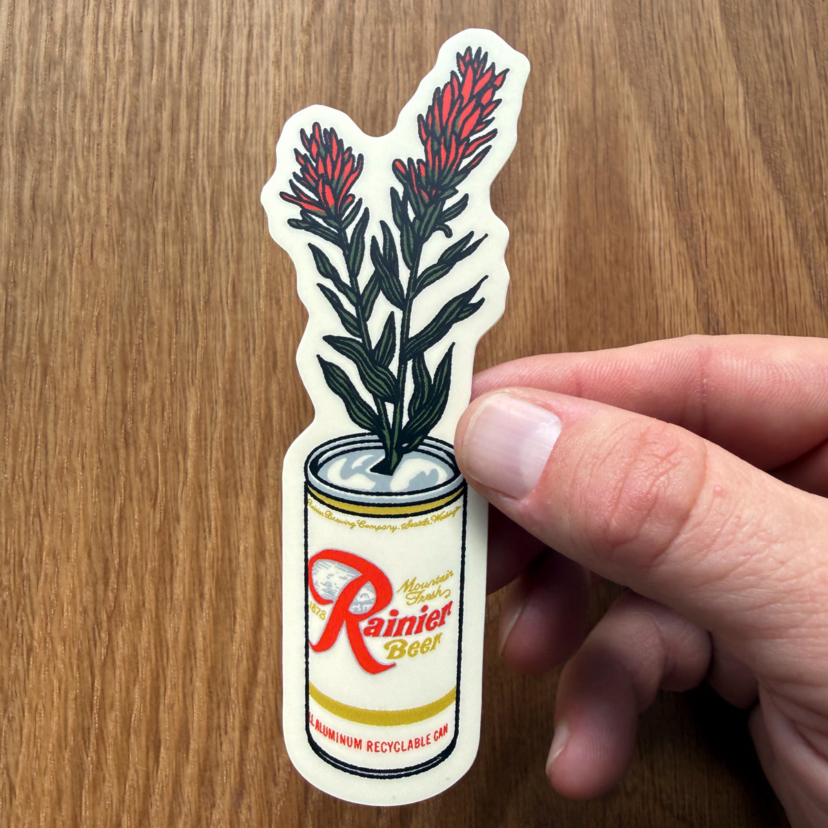Paintbrush Beer Can 4 Inch Matte Vinyl Sticker