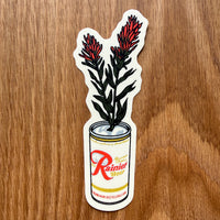 Paintbrush Beer Can 4 Inch Matte Vinyl Sticker