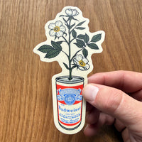 Wild Rose Beer Can 4 Inch Matte Vinyl Sticker