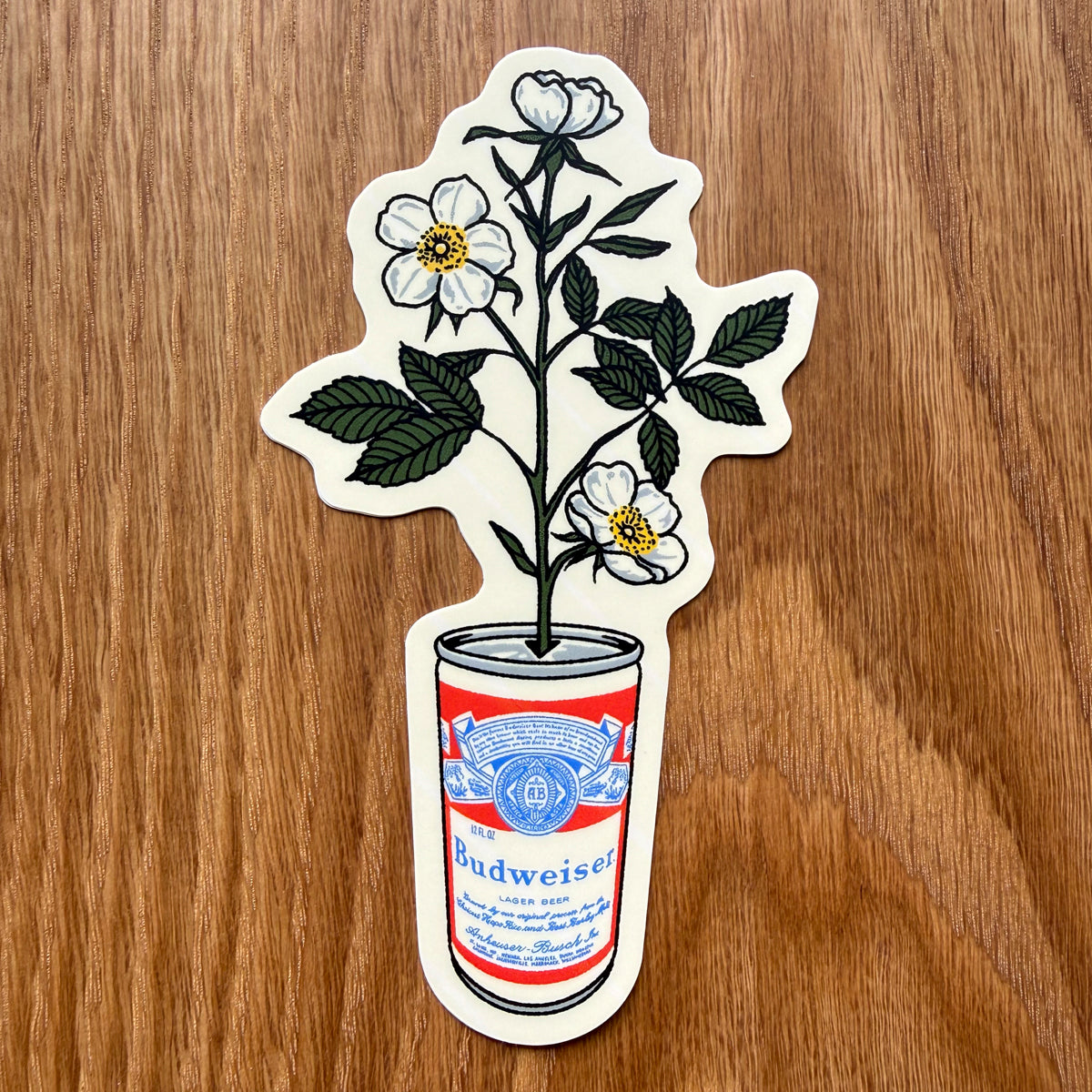 Wild Rose Beer Can 4 Inch Matte Vinyl Sticker