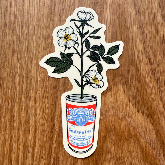 Wild Rose Beer Can 4 Inch Matte Vinyl Sticker