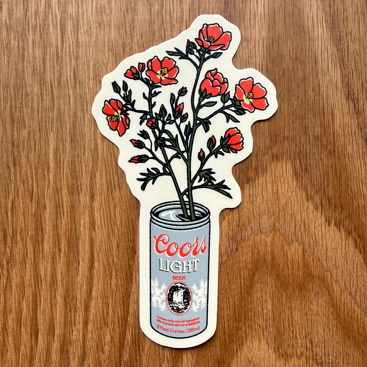 Globemallow Beer Can 4 Inch Matte Vinyl Sticker