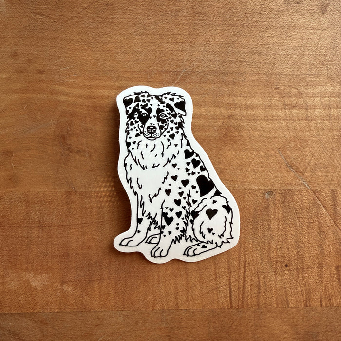 Aussie Hearts (Black) Glossy Sticker