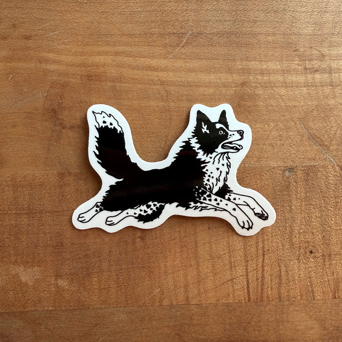 Border Collie Hearts (Black) Sticker