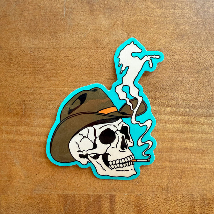Smokin' Skull Glossy Sticker