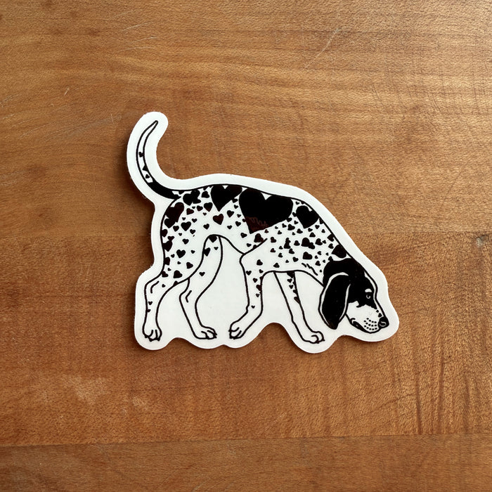 Bluetick Hearts (Black) Glossy Sticker