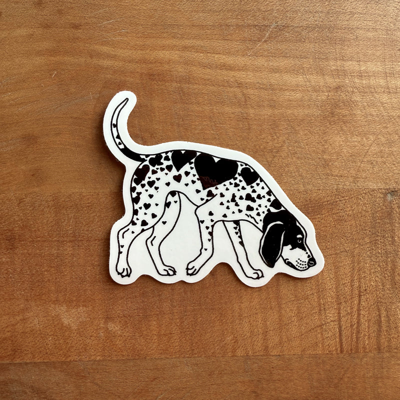 Bluetick Hearts (Black) Glossy Sticker