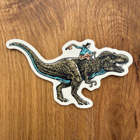 T-Rex Cowboy - 4 Inch Matte Vinyl Western Dinosaur Sticker