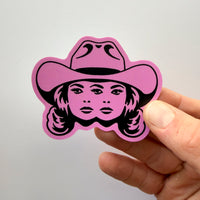 Double Vision (Pink) - 3 Matte Vinyl Cowgirl Western Sticker