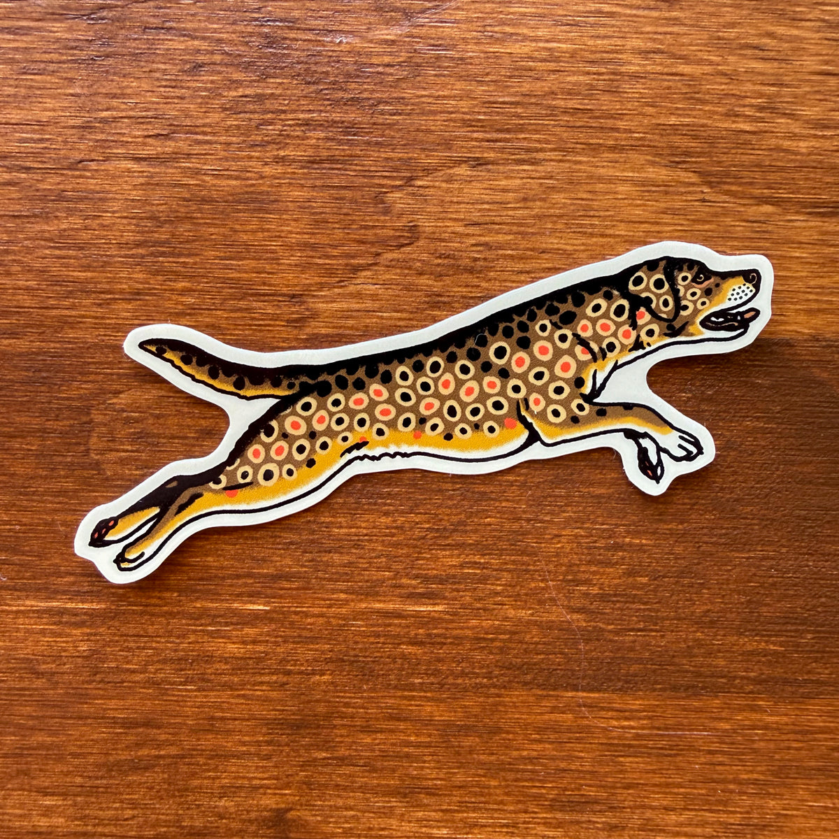 Labrador Brown Trout 3.5 inch Glossy Vinyl Sticker