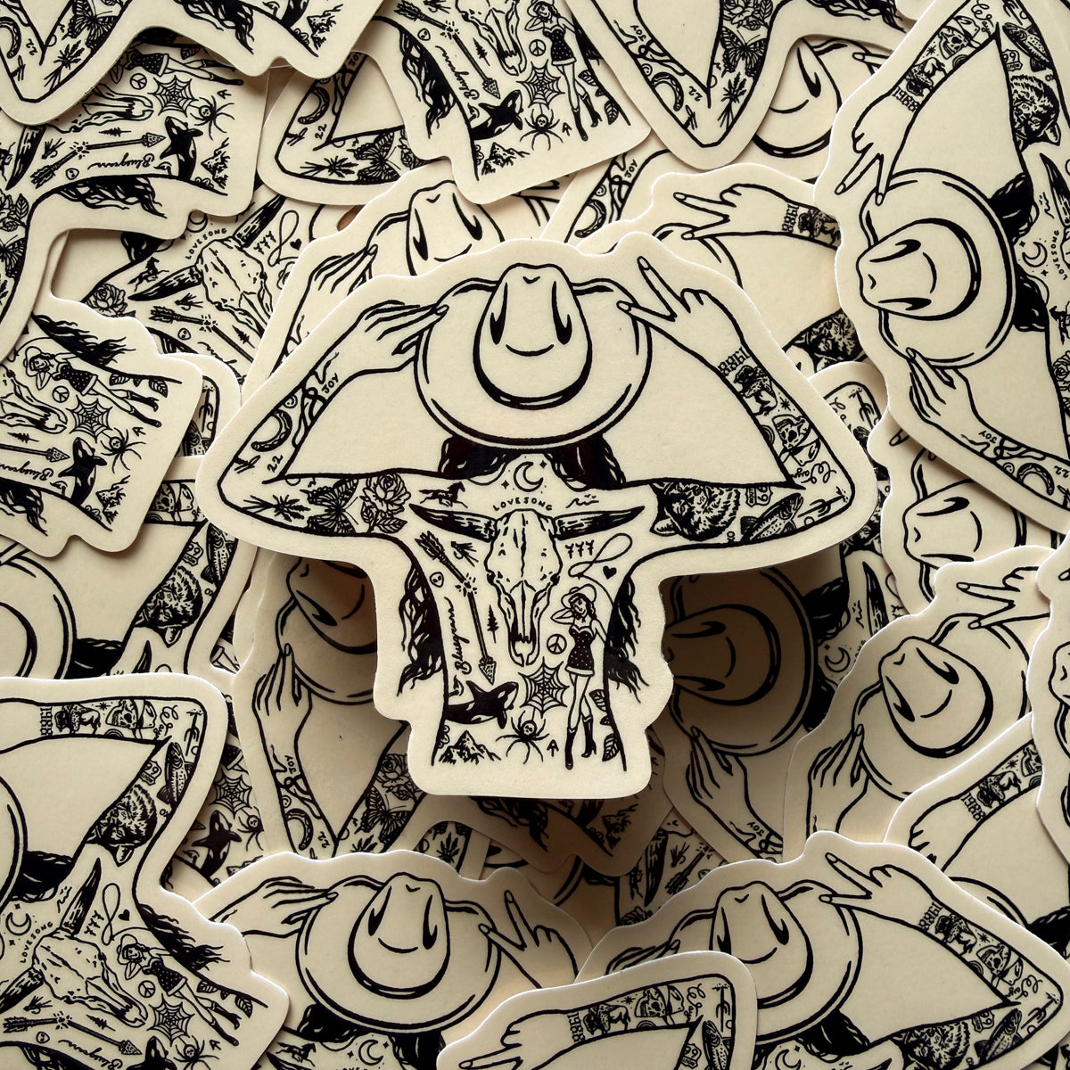 Tattooed Cowgirl 4 Glossy Sticker