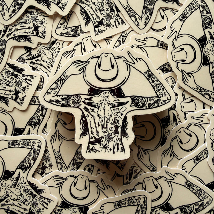 Tattooed Cowgirl 4 Glossy Sticker