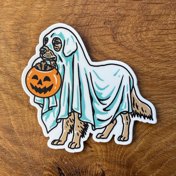 Ghost Golden Retriever Sticker 3 Inch Matte Vinyl Sticker