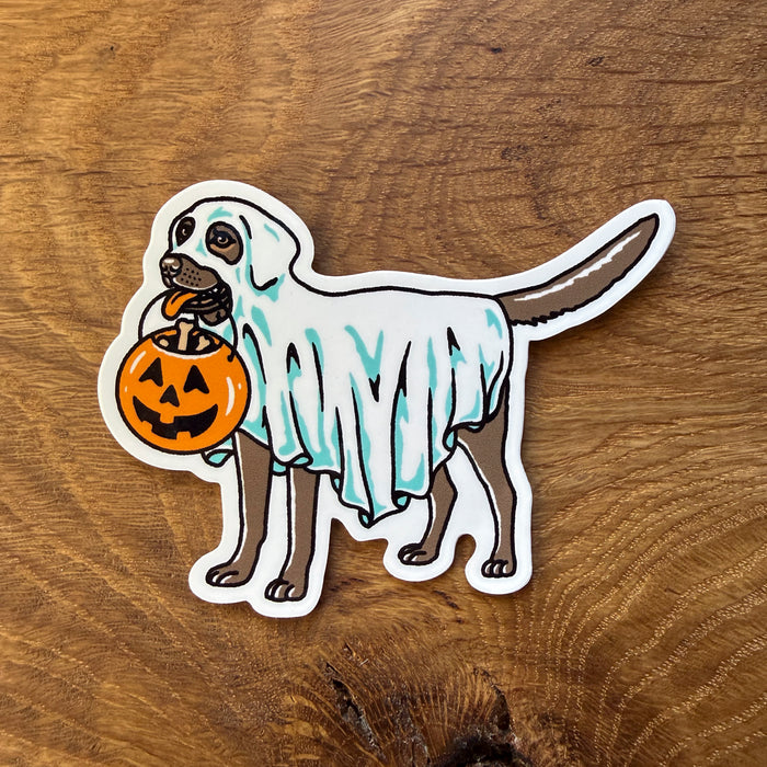 Ghost Chocolate Lab 3 Inch Glossy Vinyl Sticker