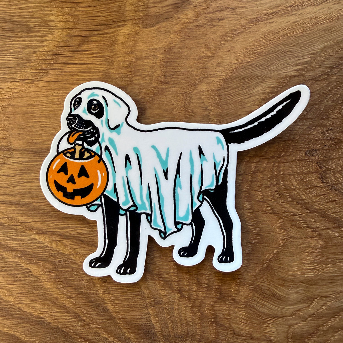 Ghost Black Lab3 Inch Glossy Vinyl Sticker