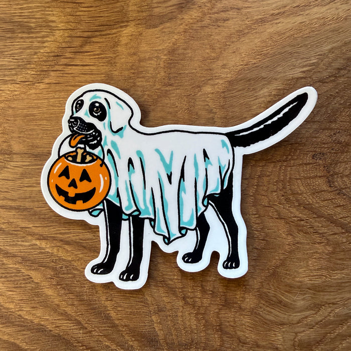 Ghost Black Lab3 Inch Glossy Vinyl Sticker