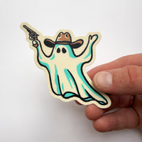 Cowboo - 3 Inch Matte Vinyl Western Halloween Cowboy Ghost Sticker