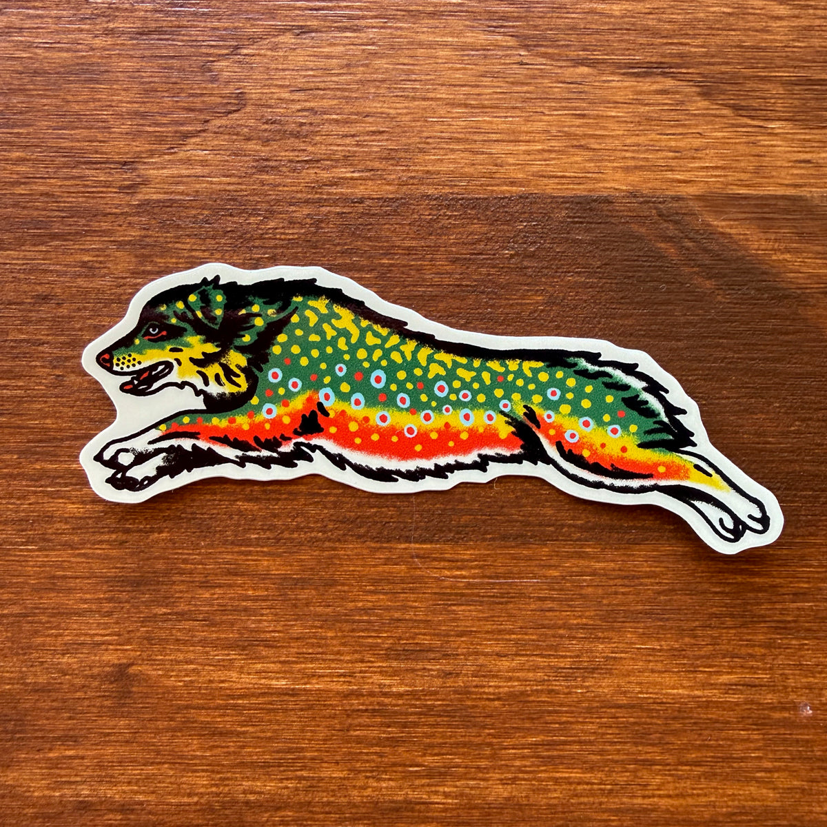 Aussie Brook Trout Glossy 3.5 inch Vinyl Sticker
