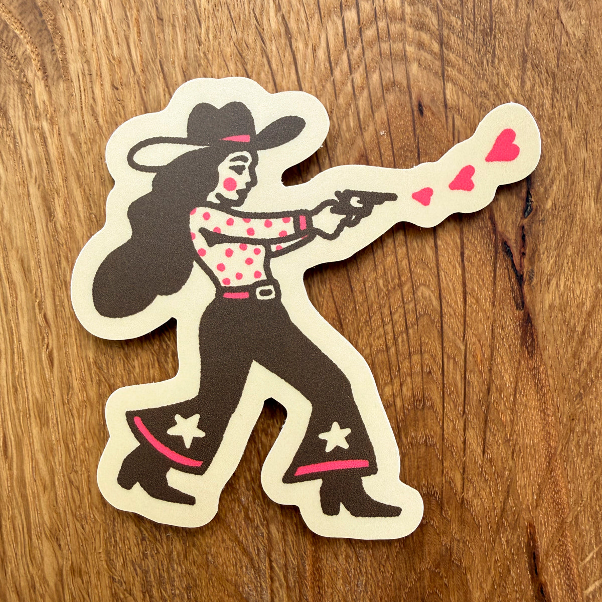 Lovestruck Cowgirl - 3 Inch Matte Vinyl Western Valentines Love Sticker