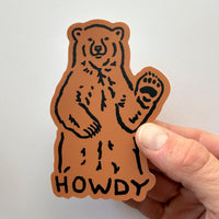 Howdy Bear - 4 Inch Matte Vinyl Western Wildlife Sticker
