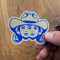 Double Vision (Royal Blue/Sand) 3 Inch Matte Vinyl Sticker