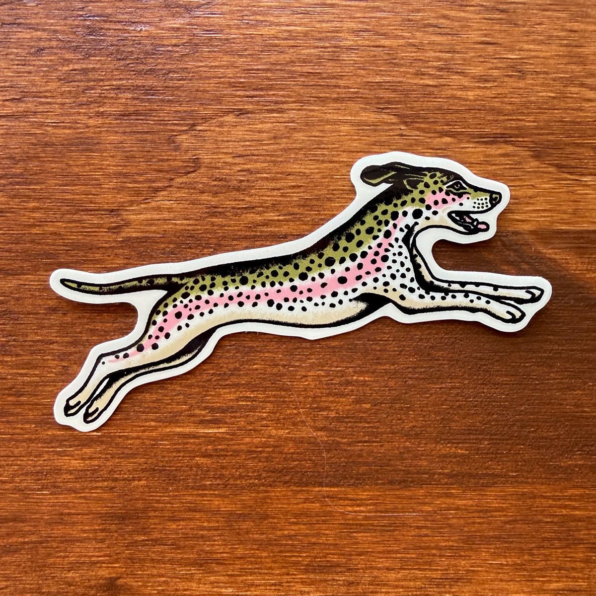 Dalmatian Rainbow Trout Glossy 3.5 inch Vinyl Sticker