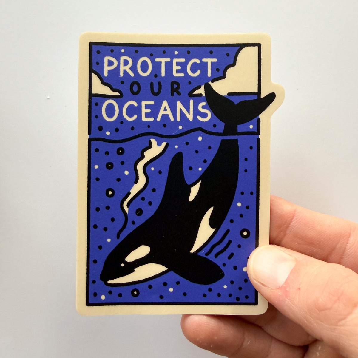 Protect Our Oceans - 4 Inch Matte Vinyl Orca Sea Sticker