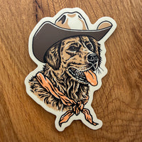 Golden Retriever Cowdog 4 Inch Matte Vinyl Sticker