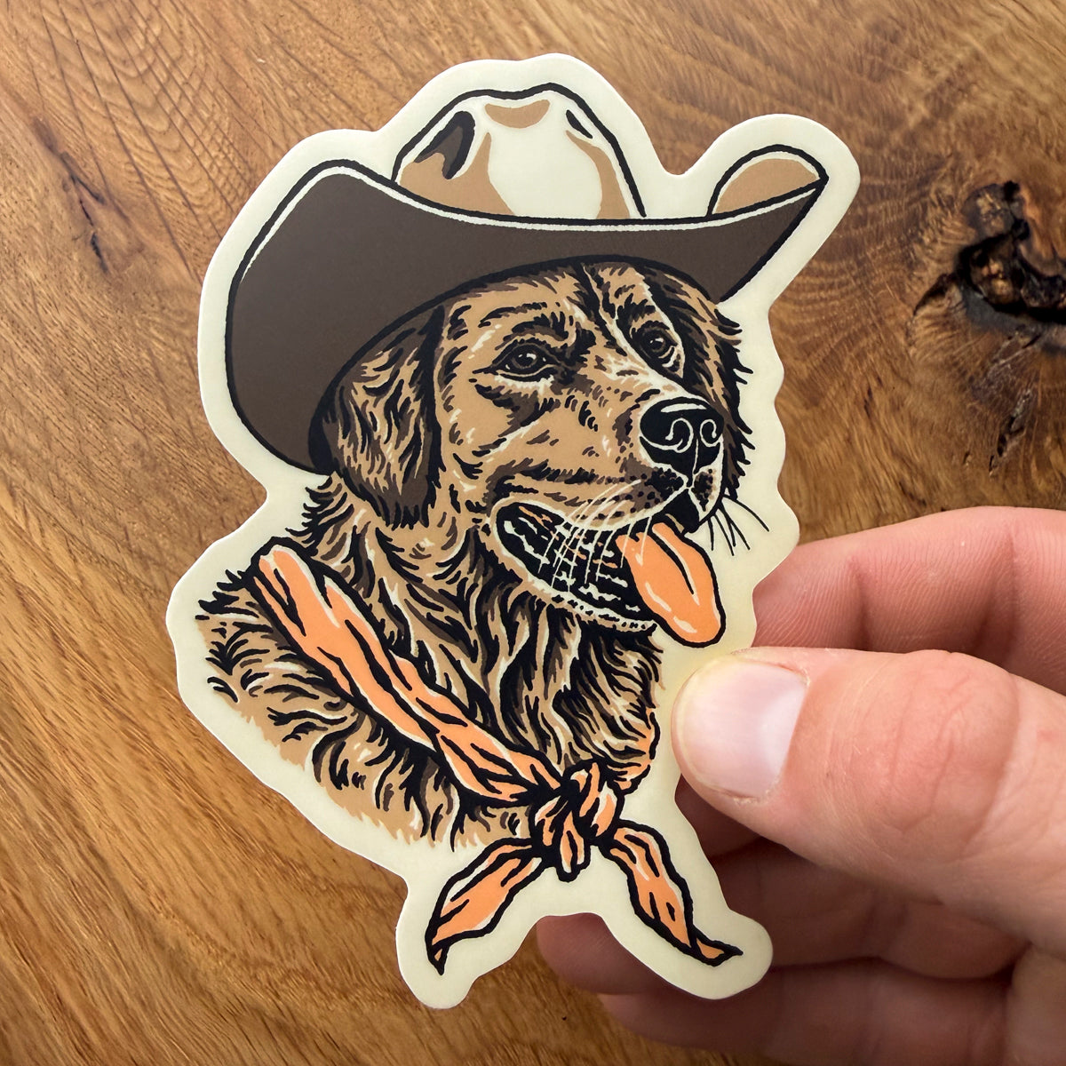 Golden Retriever Cowdog 4 Inch Matte Vinyl Sticker