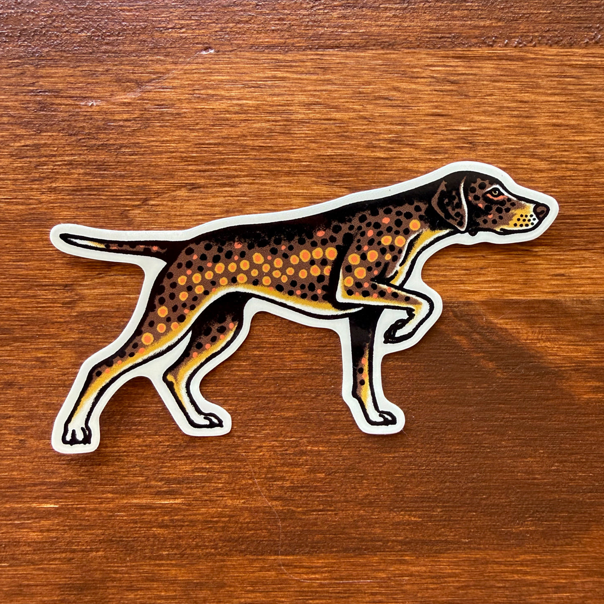 German Shorthaired Pointer Brown Trout Glossy 3.5 inch Vinyl Sticker