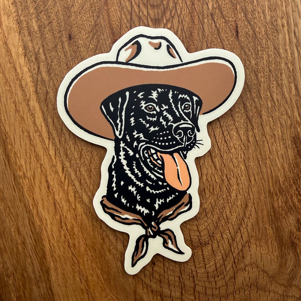 Black Lab 4 Inch Cowdog Matte Vinyl Sticker