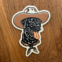 Black Lab 4 Inch Cowdog Matte Vinyl Sticker