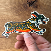 Corgi Brook Trout 4 Inch Matte Vinyl Sticker
