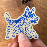 Blue Heeler Hearts (Blue/Cream) 3 Inch Matte Vinyl Sticker