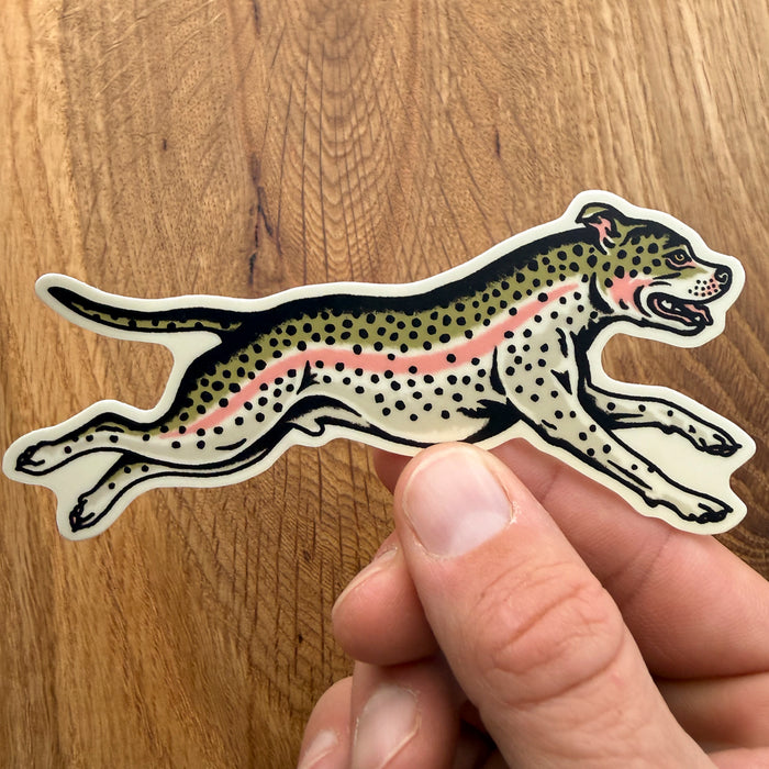 Pit Bull Rainbow Trout 4 Inch Matte Vinyl Sticker