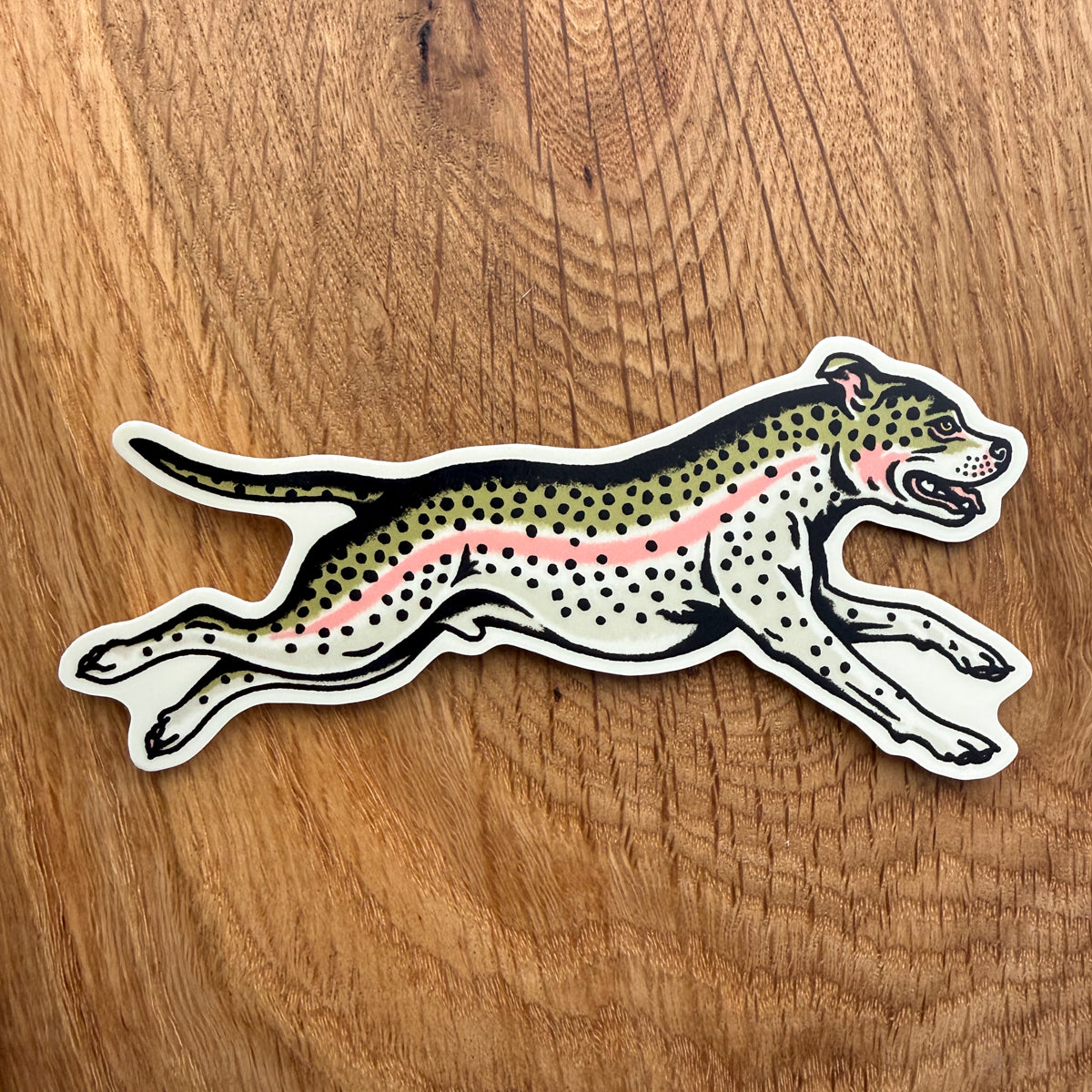 Pit Bull Rainbow Trout 4 Inch Matte Vinyl Sticker