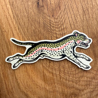 Pit Bull Rainbow Trout 4 Inch Matte Vinyl Sticker