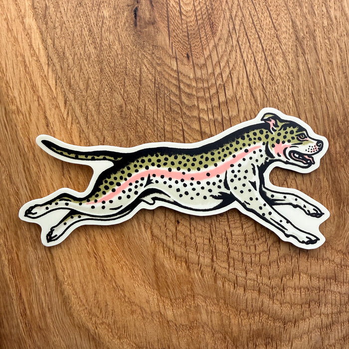Pit Bull Rainbow Trout 4 Inch Matte Vinyl Sticker