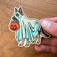 Ghost German Shepherd 3 Inch Matte Vinyl Sticker