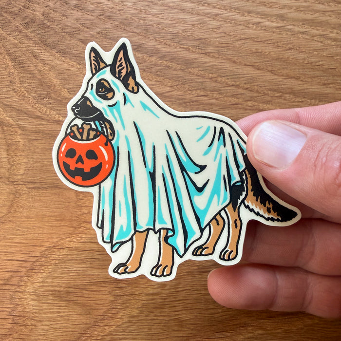Ghost German Shepherd 3 Inch Matte Vinyl Sticker