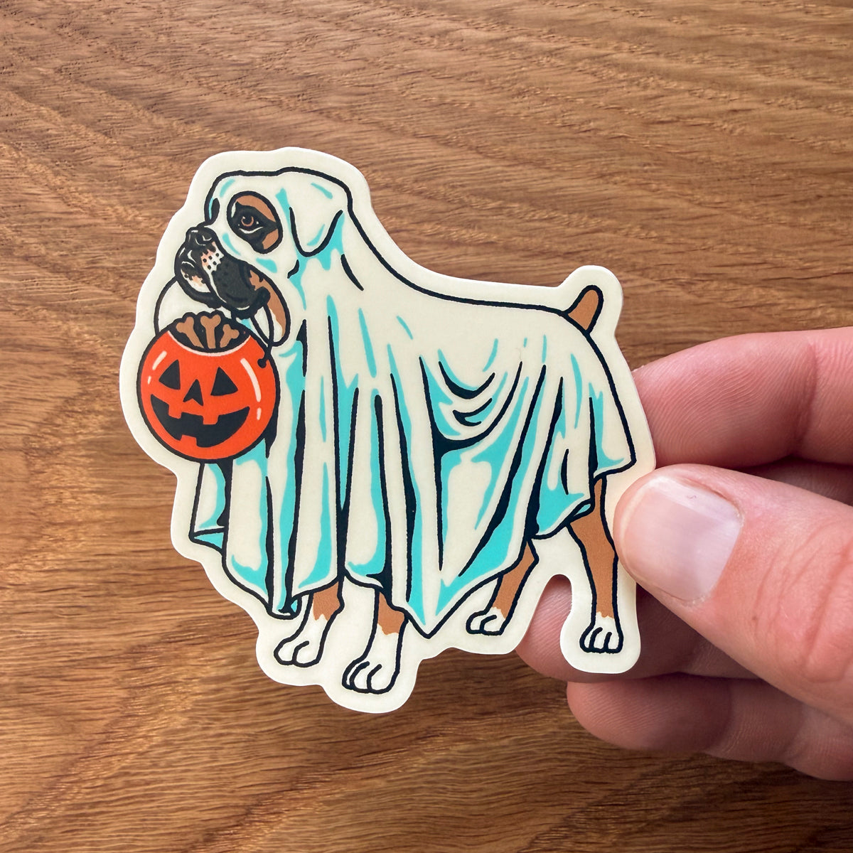 Ghost Boxer (Fawn) 3 Inch Matte Vinyl Sticker