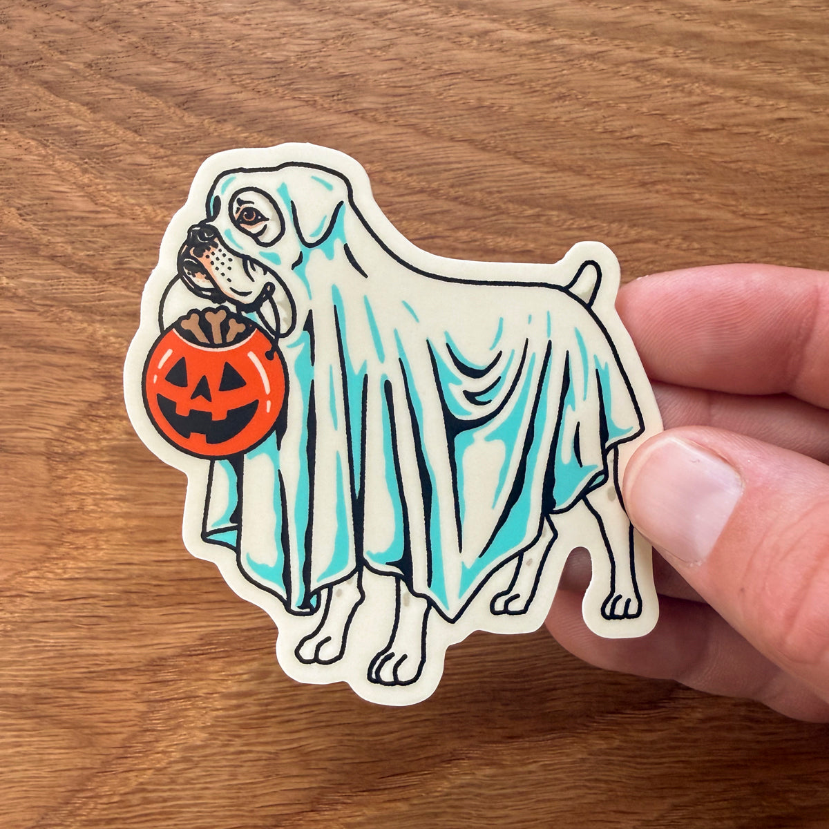 Ghost Boxer (White) 3 Inch Matte Vinyl Sticker
