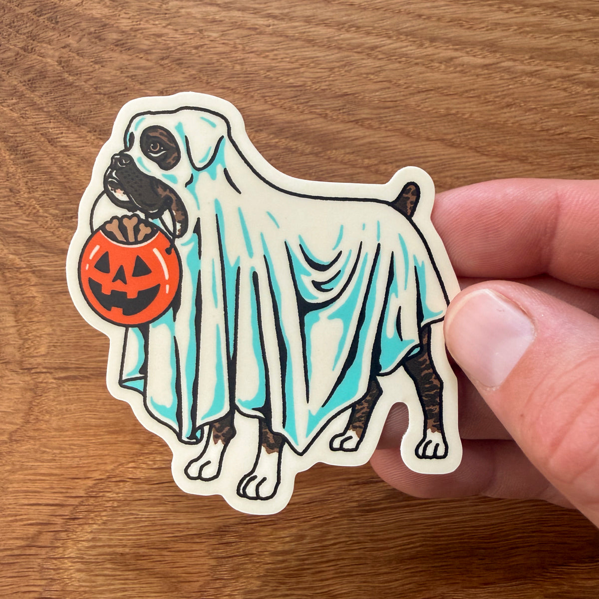 Ghost Boxer (Brindle) 3 Inch Matte Vinyl Sticker