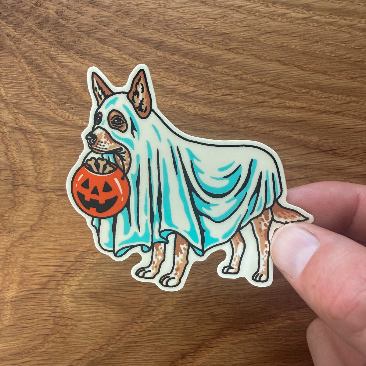 Ghost Red Heeler 3 Inch Matte Vinyl Sticker