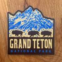 Grand Teton Bison 4 Inch Matte Vinyl Sticker