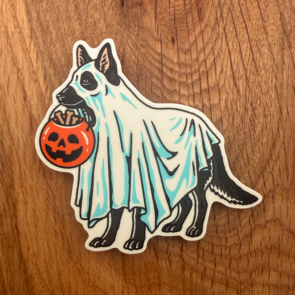 Ghost German Shepherd (Black) 3 Inch Matte Vinyl Sticker